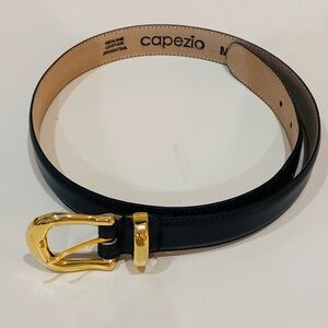 Vintage Capezio Leather Belt | Navyblue & Gold | Made in Argentina | Size M/L